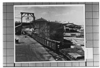 Vessel being build loaded on railroad car